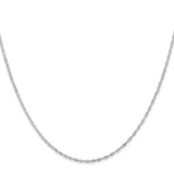 14K White Gold 1 mm Singapore Chain Necklace, Polished