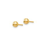 14k Yellow Gold Ball Stud Earrings, Small Polished Sphere Design, Minimalist Unisex Jewelry