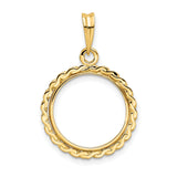 16 mm 14k Yellow Gold coin bezel for 15.5 mm Coin