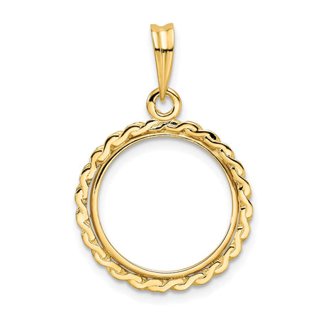 16 mm 14k Yellow Gold coin bezel for 15.5 mm Coin