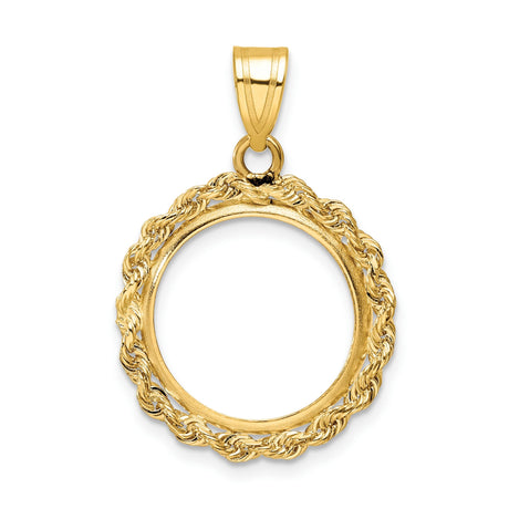 16 mm 14k Yellow Gold coin bezel for 15.5 mm Coin
