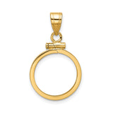 16 mm 14k Yellow Gold coin bezel for 15.5 mm Coin