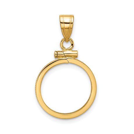 16 mm 14k Yellow Gold coin bezel for 15.5 mm Coin