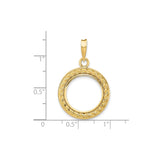 16 mm 14k Yellow Gold coin bezel for 15.5 mm Coin — size reference (ruler)