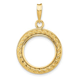 16 mm 14k Yellow Gold coin bezel for 15.5 mm Coin