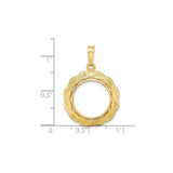 16 mm 14k Yellow Gold coin bezel for 15.5 mm Coin — size reference (ruler)
