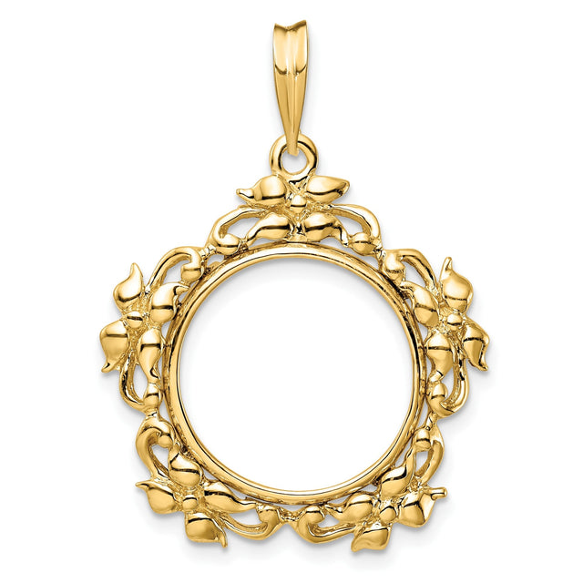 16 mm 14k Yellow Gold coin bezel for 16 mm Coin