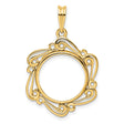 16 mm 14k Yellow Gold coin bezel for 16 mm Coin