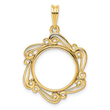 16 mm 14k Yellow Gold coin bezel for 16 mm Coin