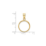 16 mm 14k Yellow Gold coin bezel for 16 mm Coin — size reference (ruler)