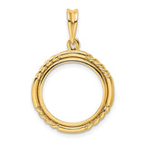 16 mm 14k Yellow Gold coin bezel for 16 mm Coin