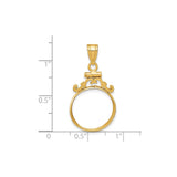 16 mm 14k Yellow Gold coin bezel for 16 mm Coin — size reference (ruler)