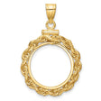 16 mm 14k Yellow Gold coin bezel for 16 mm Coin