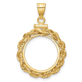 16 mm 14k Yellow Gold coin bezel for 16 mm Coin