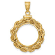 16 mm 14k Yellow Gold coin bezel for 16 mm Coin