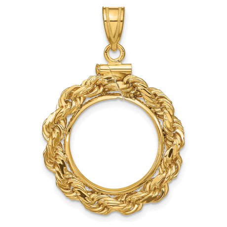 16 mm 14k Yellow Gold coin bezel for 16 mm Coin
