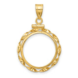16 mm 14k Yellow Gold coin bezel for 16 mm Coin