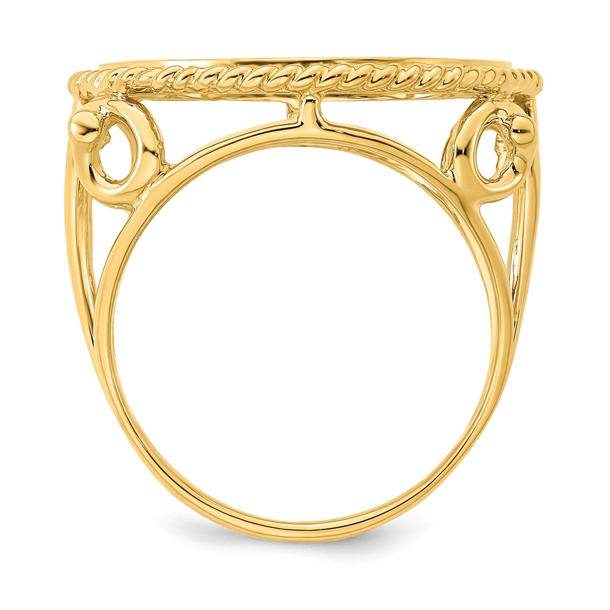 16 mm 14k Yellow Gold coin bezel for 16 mm Coin — alternate view