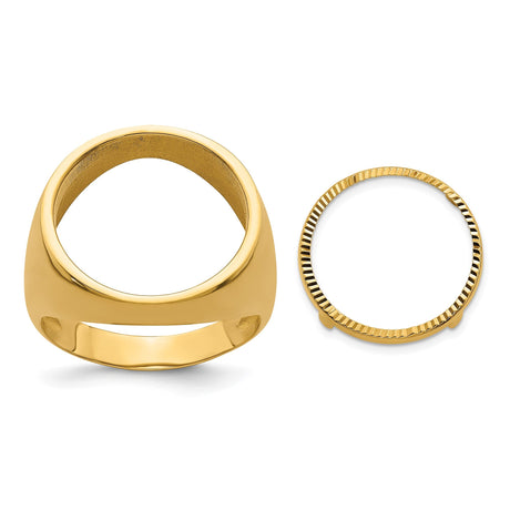 16 mm 14k Yellow Gold coin bezel for 16 mm Coin