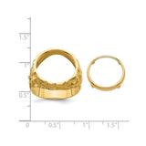 16 mm 14k Yellow Gold coin bezel for 16 mm Coin — size reference (ruler)