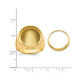16 mm 14k Yellow Gold coin bezel for 16 mm Coin — size reference (ruler)