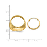 16 mm 14k Yellow Gold coin bezel for 16 mm Coin — size reference (ruler)