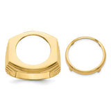 16 mm 14k Yellow Gold coin bezel for 16 mm Coin