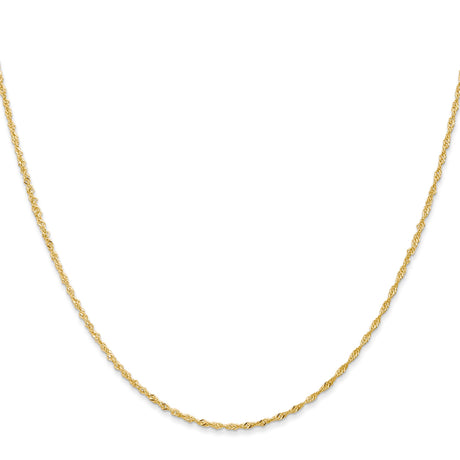 14K Yellow Gold 1 mm Singapore Chain Necklace, Polished