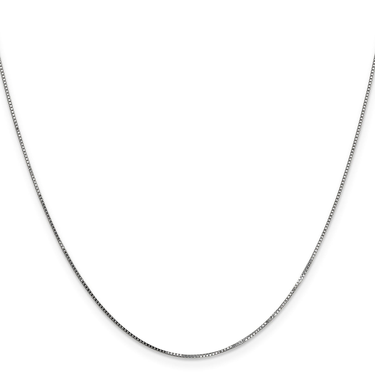 14K White Gold 0.8 mm Box Chain Necklace, Polished