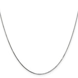 14K White Gold 0.8 mm Box Chain Necklace, Polished