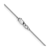14K White Gold 0.8 mm Box Chain Necklace, Polished alternate angle
