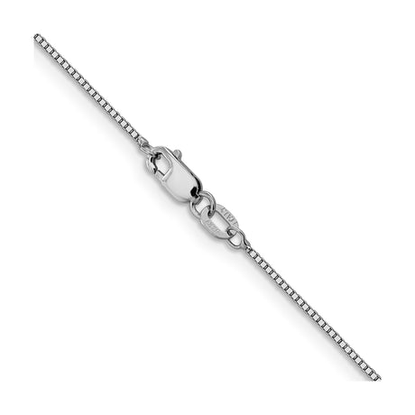 14K White Gold 0.8 mm Box Chain Necklace, Polished alternate angle