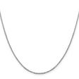 14K White Gold 1.7 mm Polished Chain Necklace, Solid