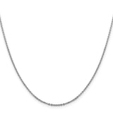 14K White Gold 1.7 mm Polished Chain Necklace, Solid