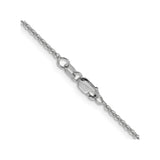 14K White Gold 1.7 mm Polished Chain Necklace, Solid alternate angle