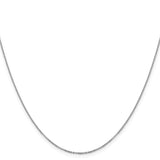 14K White Gold 1.1 mm Polished Chain Necklace, Solid