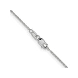 14K White Gold 1.1 mm Polished Chain Necklace, Solid alternate angle
