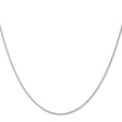 14K White Gold 1 mm Polished Chain Necklace, Solid