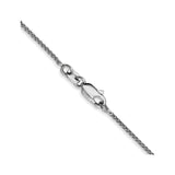 14K White Gold 1 mm Polished Chain Necklace, Solid alternate angle