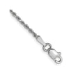 14K White Gold 1.5 mm Rope Chain Bracelet, Polished