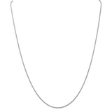 14K White Gold 1.3 mm Polished Chain Necklace, Solid
