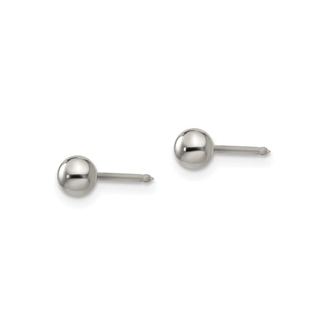Titanium Stud Earrings, Flat Back Hypoallergenic Design for Sensitive Ears, 4mm Minimalist Ball Style