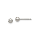 Titanium Stud Earrings, Flat Back Hypoallergenic Design for Sensitive Ears, 4mm Minimalist Ball Style