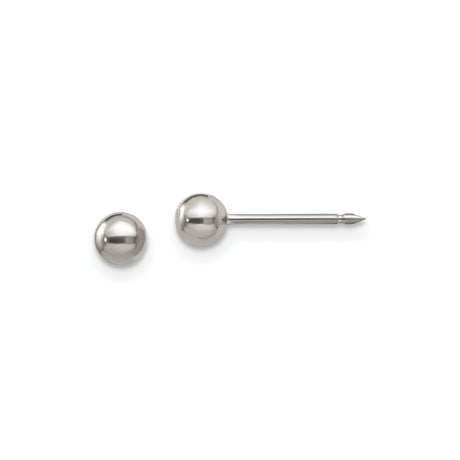 Titanium Stud Earrings, Flat Back Hypoallergenic Design for Sensitive Ears, 4mm Minimalist Ball Style
