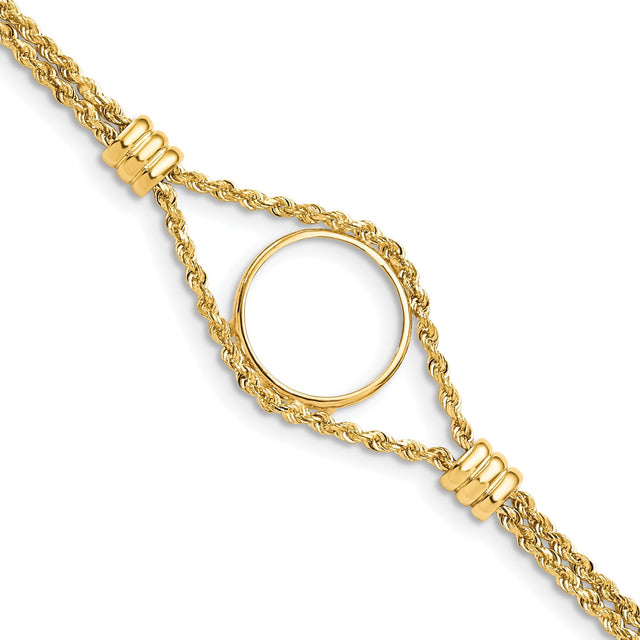 17 mm 14k Yellow Gold coin bezel for 16.5 mm Coin