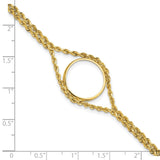 17 mm 14k Yellow Gold coin bezel for 16.5 mm Coin — size reference (ruler)
