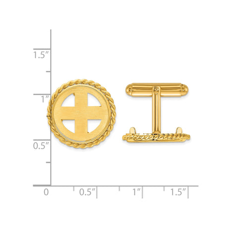 17 mm 14k Yellow Gold coin bezel for 16.5 mm Coin — size reference (ruler)