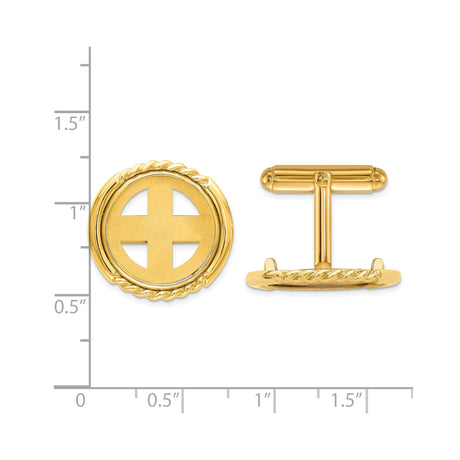 17 mm 14k Yellow Gold coin bezel for 16.5 mm Coin — size reference (ruler)