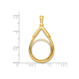 17 mm 14k Yellow Gold coin bezel for 16.5 mm Coin — size reference (ruler)