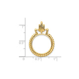 17 mm 14k Yellow Gold coin bezel for 16.5 mm Coin — size reference (ruler)